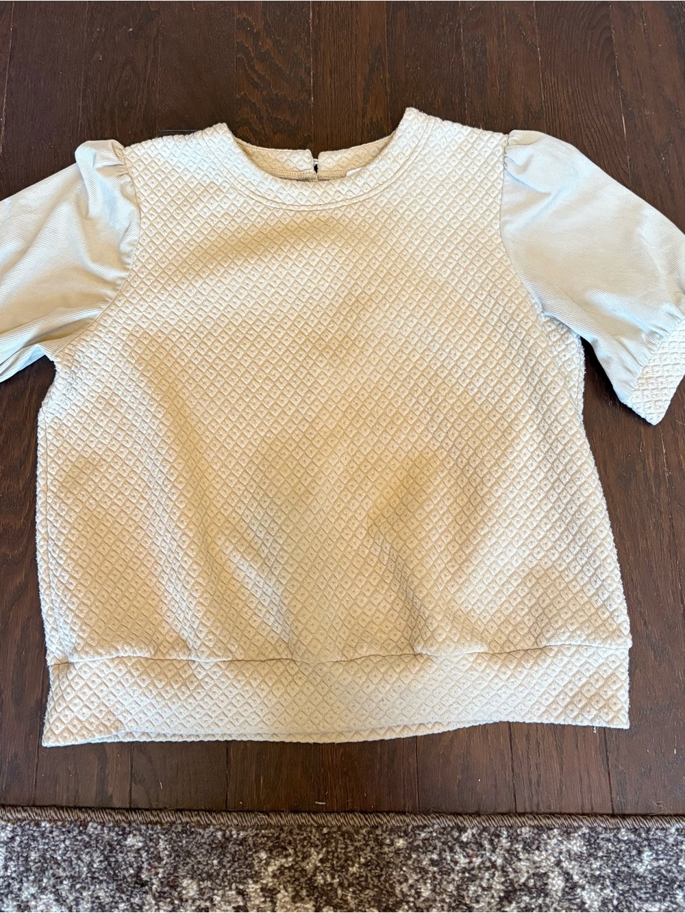 Voy Textured Cream Puff-Sleeve Women's Blouse